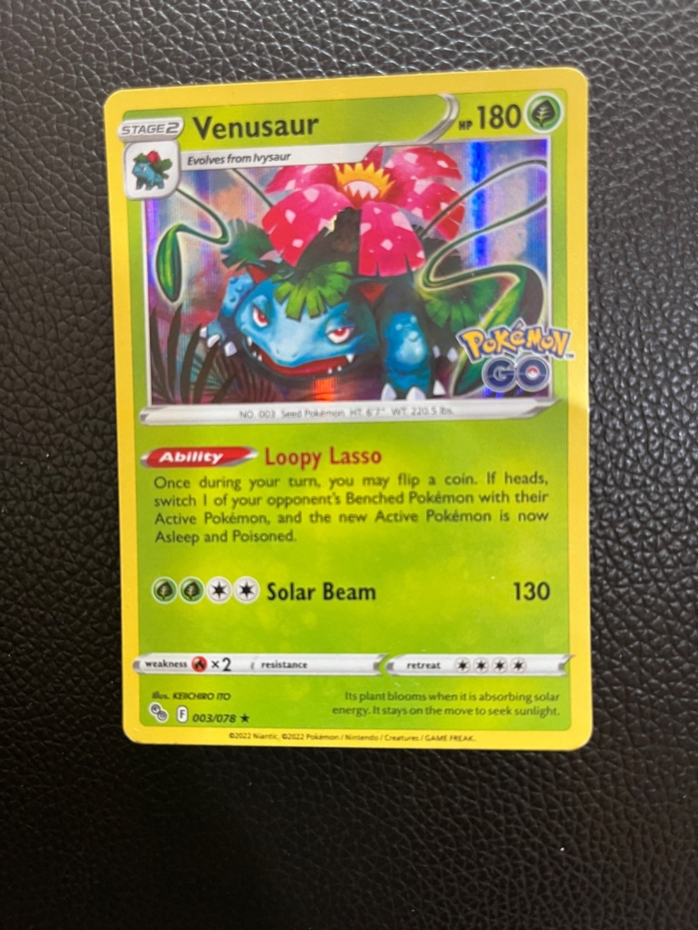 Venusaur Pokémon TCG Holo Card - Bright Green